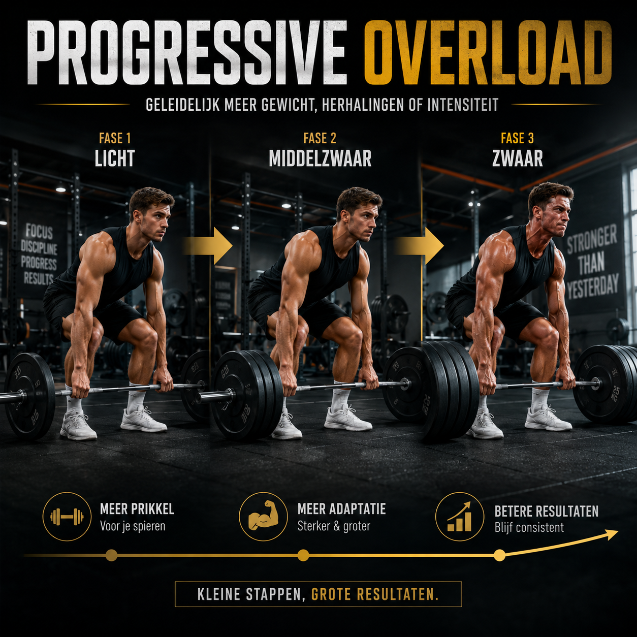 Progressive overload: zo word je écht sterker in de gym